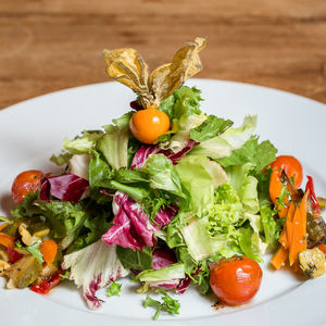 Close-up of vegetables in plate