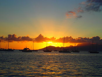 Scenic view of sunset over sea