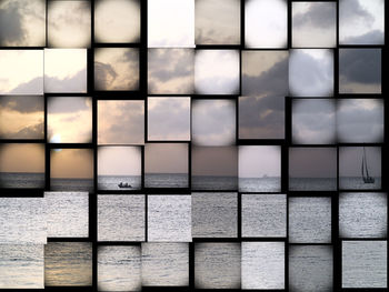 Digital composite image of sea against sky
