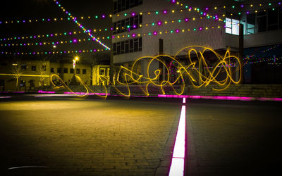 Light trails in city at night