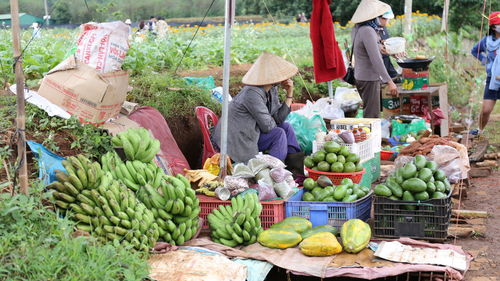 Various fruits for sale at market stall