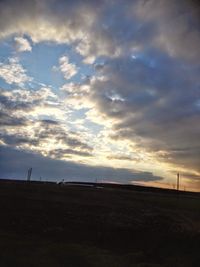 Scenic view of field against cloudy sky