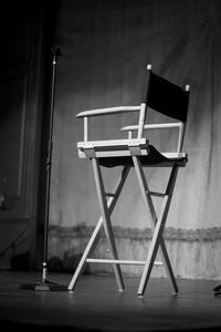 Low angle view of empty chair on stage at ritz theater