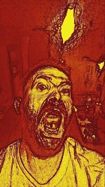 Close up of carving on wall