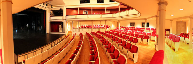 View of illuminated empty auditorium