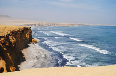 Scenic view of beach against sky