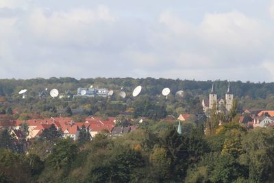 Panoramic view of trees against sky