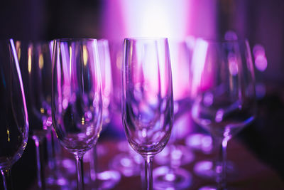 Close-up of wine glasses