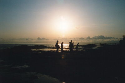 Scenic view of sea at sunset