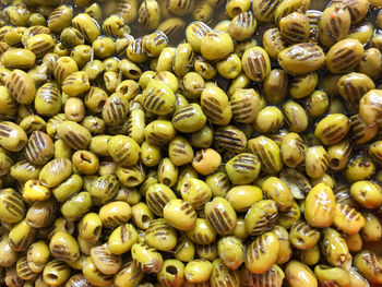 Full frame shot of olives for sale at market