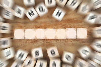 Close-up of text on wood