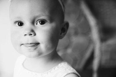 Close-up portrait of smiling boy