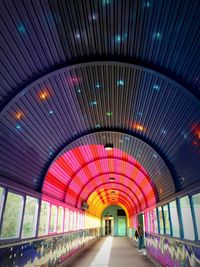 Interior of illuminated tunnel