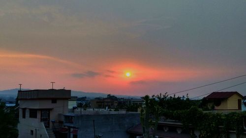 Buildings at sunset