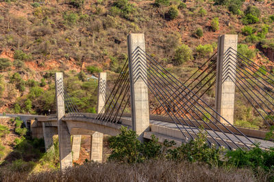 High angle view of bridge