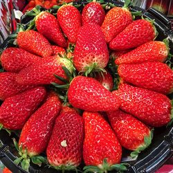 Close-up of strawberries in market