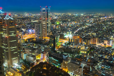 Tokyo night view seen from the observation deck of the tokyo metropolitan government building