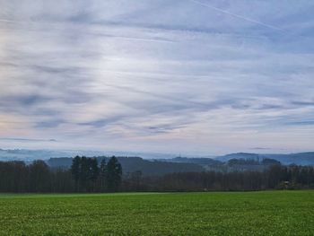 Scenic view of field against sky