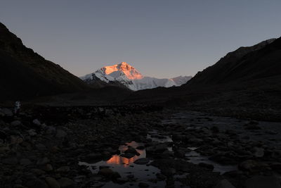 Scenic view of mountains against clear sky