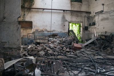 Interior of abandoned building