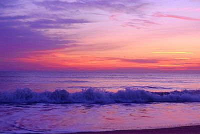 Scenic view of sea at sunset