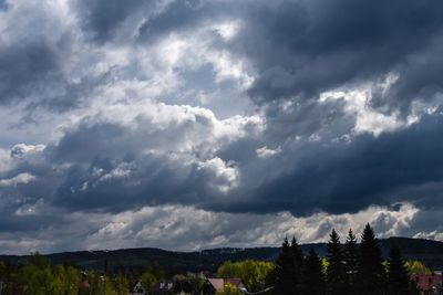 Storm clouds over landscape