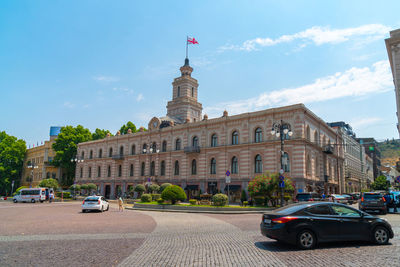 View of building against cloudy sky