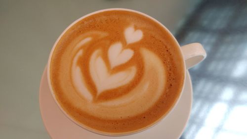 Close-up of cappuccino