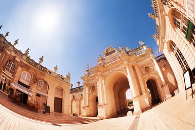 Low angle view of historical building against sky