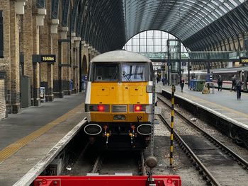 Train on railroad station