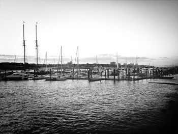 Boats in harbor