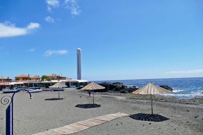 Scenic view of beach against sky