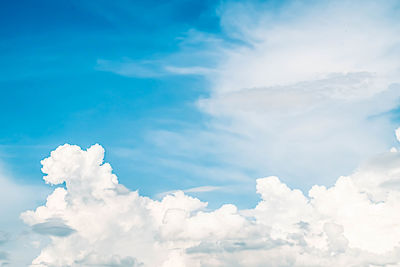 Low angle view of white clouds in sky