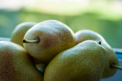 Close-up of pears