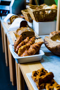 Food for sale on table in store