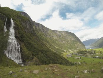 Scenic view of mountains against sky