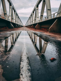 Reflection of bridge in water