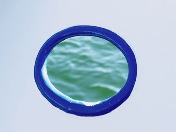 Directly above shot of water against white background
