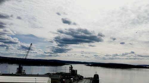 View of sea against cloudy sky