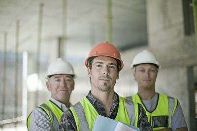 Portrait of man working in park