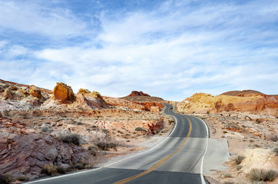 Driving through rainbow valley, valley of fire state park, nevada