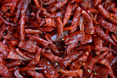 Full frame shot of red chili peppers