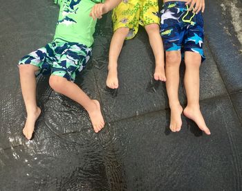 Low section of children on water