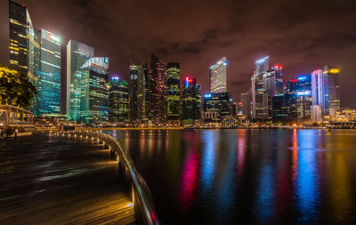 Illuminated city at night