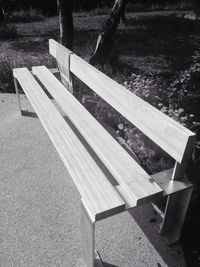 Close-up of bench in park