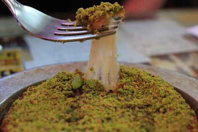 Close-up of chopped vegetables on table