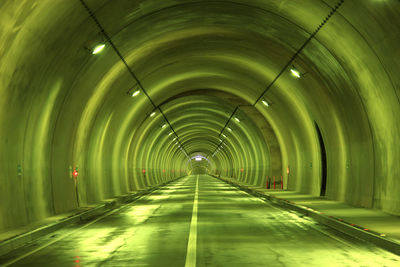 Illuminated empty tunnel