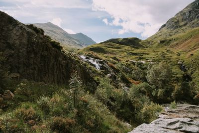 Scenic view of mountains against sky