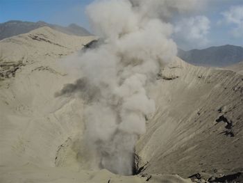 Scenic view of volcanic mountain