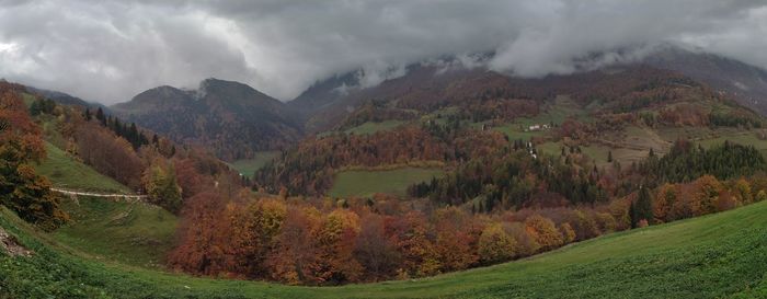 Scenic view of mountains against sky